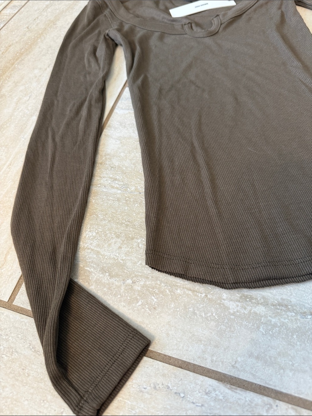 NWT Joah Brown Henley Long Sleeve Top - Picture 7 of 16